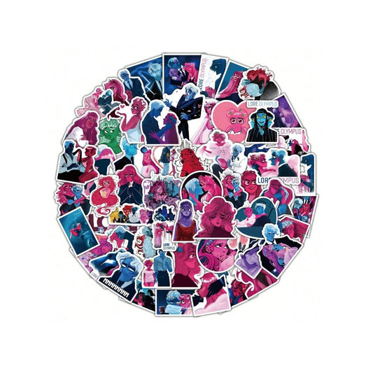 50PCS Cartoon Comic Olympus Doodle Stickers Exquisite and Stylish DIY Journal Decorative Decals Suitable for Helmets, Laptops, and Stationery Boxes