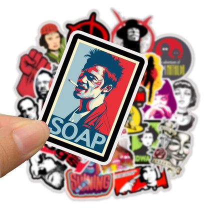 50-Piece Classic European and American Movie Characters Collection Doodle Stickers Perfect for Notebooks, Luggage, Guitars, Water Bottles, Helmets, Stationery Boxes, and Desktop Decor