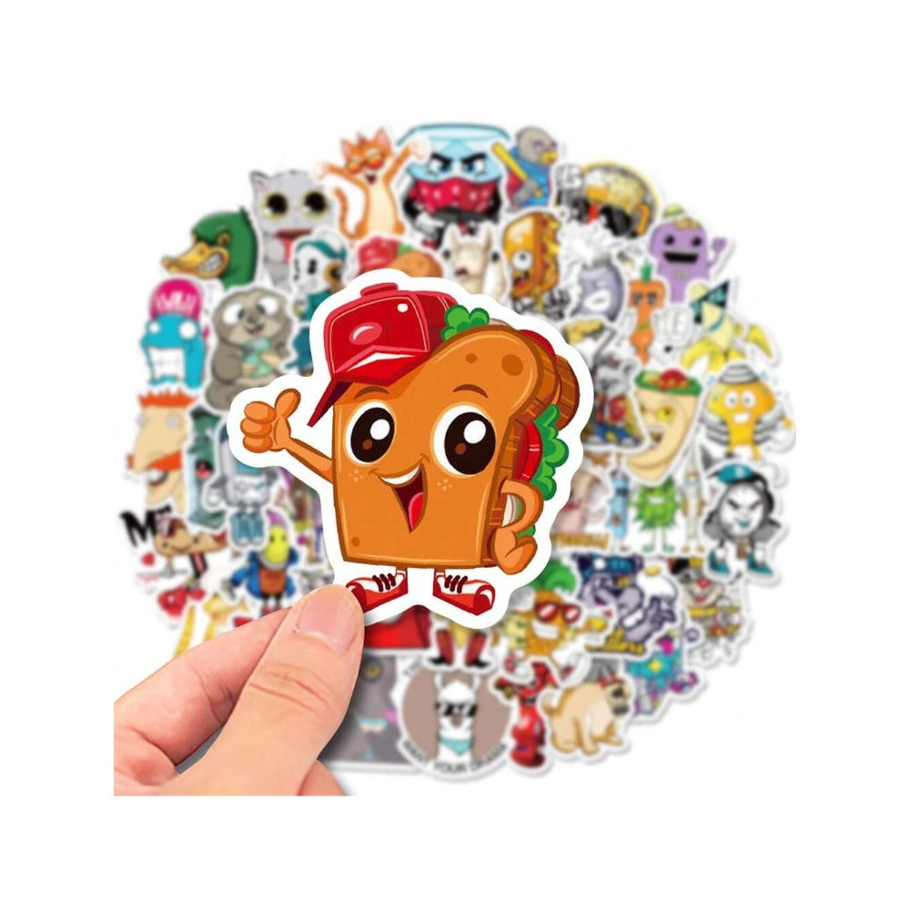 50PCS Cartoon Pop Culture Graffiti Stickers Exquisite, Fashionable, Creative DIY Journal Decorations Suitable for Cups, Helmets, Skateboards, and Stationery Cases