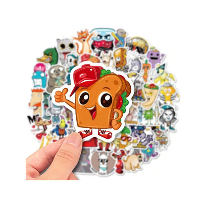 50PCS Cartoon Pop Culture Graffiti Stickers Exquisite, Fashionable, Creative DIY Journal Decorations Suitable for Cups, Helmets, Skateboards, and Stationery Cases