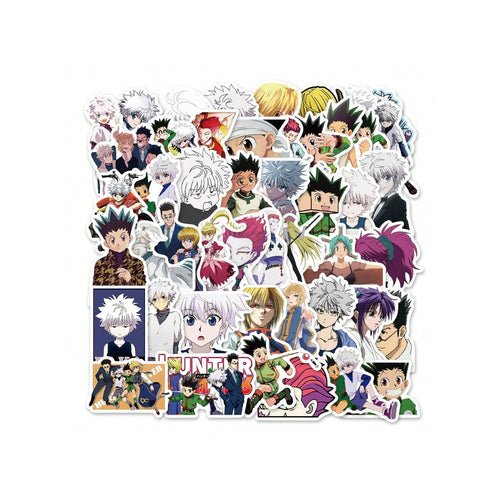 50PCS Japanese Anime HUNTERxHUNTER Doodle Stickers Exquisite and Stylish DIY Creative Decorative Decals Suitable for Suitcases, Laptops, Skateboards, Water Bottles, and Stationery Cases