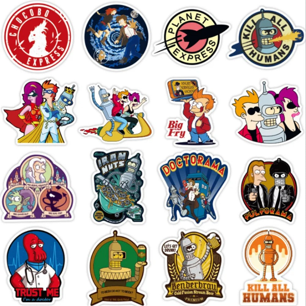 50PCS Cartoon Flying into the Future Graffiti Stickers Exquisite, Fashionable, Creative DIY Decorative Stickers for Notebooks Perfect for Cups, Helmets, Skateboards, and Stationery Cases