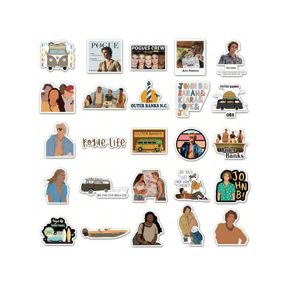 50-Piece American TV Series Bundle Graffiti Stickers Exquisite, Fashionable, Creative DIY Decorative Decals Perfect for Suitcases, Water Bottles, Guitars, Helmets, Stationery Boxes, and Desktops