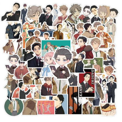 50PCS Cartoon Wealthy Detective Anime Character Doodle Stickers Exquisite, Fashionable, Creative DIY Journal Decorative Decals Suitable for Mugs, Helmets, Skateboards, and Stationery Boxes