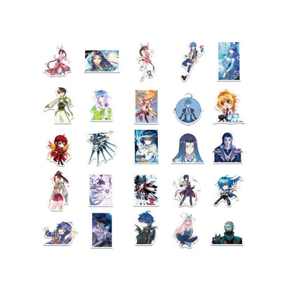 50PCS Cartoon Anime Douluo Continent Doodle Stickers Exquisite and Stylish DIY Decorative Stickers for Notebooks Suitable for Bags, Notebooks, Skateboards, Water Bottles, Helmets, Guitars, and Stationery Boxes