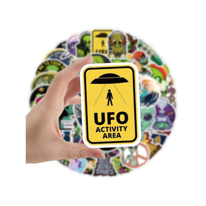 50PCS Cartoon Alien Fashion Graffiti Stickers Exquisite Creative DIY Journal Decorative Decals Suitable for Skateboards, Laptops, Helmets, Guitars, and Stationery Boxes