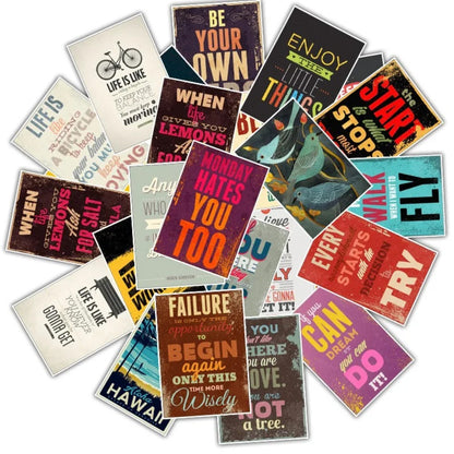 25-Piece Motivational Quotes Sticker Set Perfect for luggage, laptops, skateboards, water bottles, pencil cases, and desktop decor