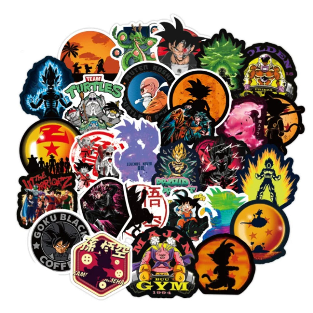 50PCS Cartoon Anime Dragon Ball Doodle Stickers Perfect for Skateboards, Luggage, Laptops, Water Bottles, Helmets, Stationery Boxes Elegant Desktop Decor & Journal Adhesive Decals