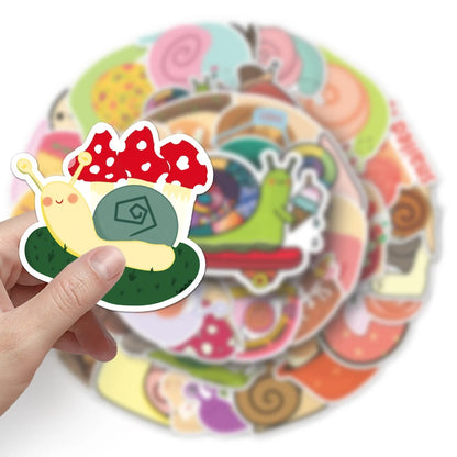 50PCS Gastropod Temporality Stickers - Slow Motion Epistemology Decals for Slime Trail Cartography, Spiral Chronology Maps & Decelerated Consciousness Journals