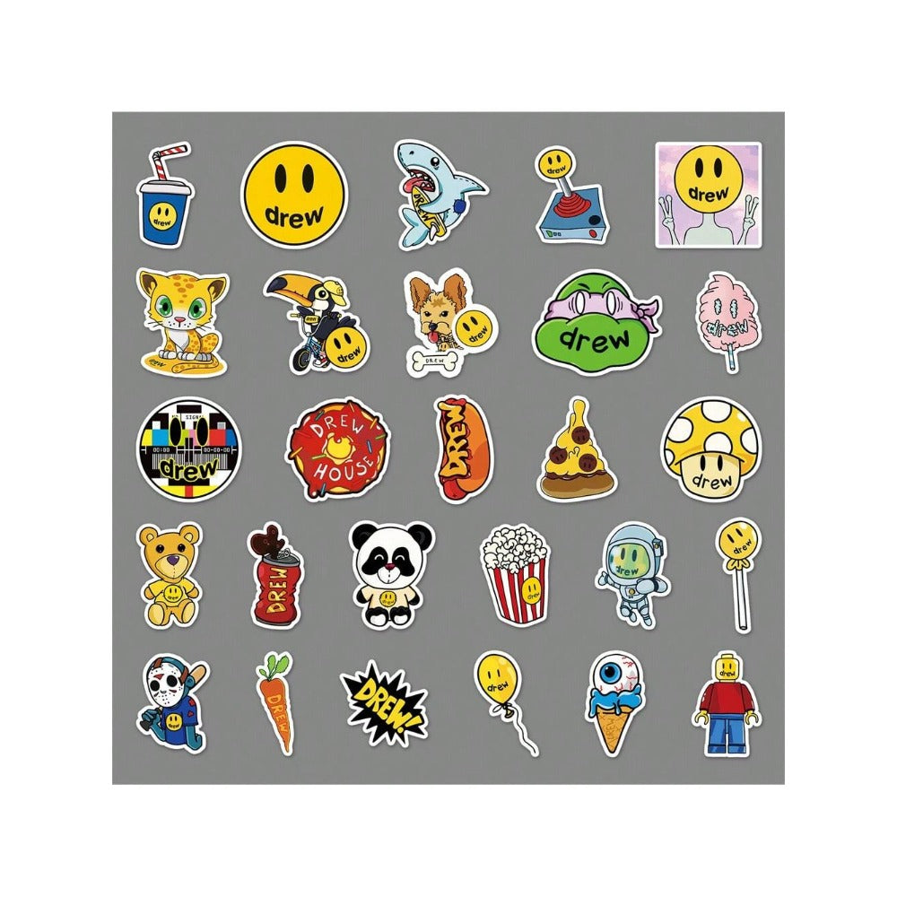 54PCS Cartoon Pop Art Pattern Doodle Stickers Exquisite Creative DIY Journal Decorative Decals Suitable for Water Bottles, Computers, Suitcases, Refrigerators, Stationery Boxes, and Desktops