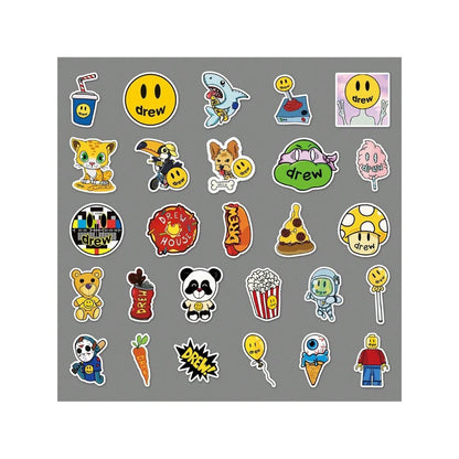 54PCS Cartoon Pop Art Pattern Doodle Stickers Exquisite Creative DIY Journal Decorative Decals Suitable for Water Bottles, Computers, Suitcases, Refrigerators, Stationery Boxes, and Desktops
