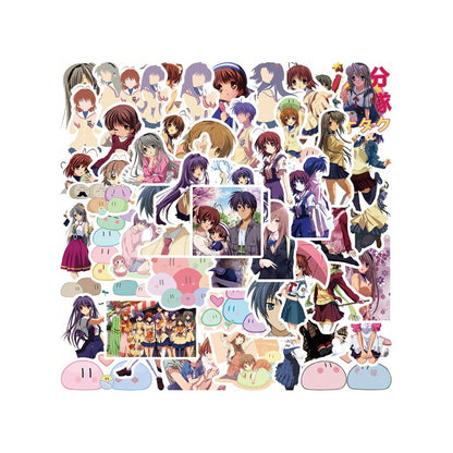 50PCS Classic Japanese Romance Anime CLANNAD Character Doodle Stickers Perfect for Suitcases, Laptops, Phone Cases, Stationery Boxes, and Desktop Decor