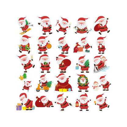 50PCS Cartoon Santa Claus Doodle Stickers Exquisite, Stylish, and Creative DIY Decorative Decals for Notebooks Perfect for Suitcases, Desks, Laptops, and Stationery Boxes