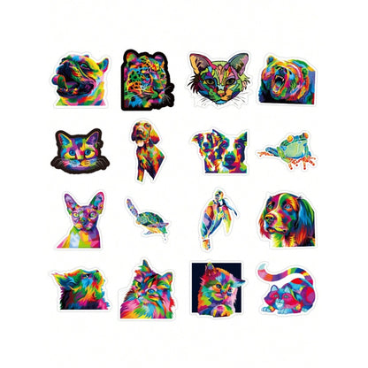 50PCS Cartoon Fresh & Vibrant Pet-Themed Decals Stylish & Creative DIY Journal Stickers Perfect for Water Bottles, Helmets, Skateboards, and Stationery Cases