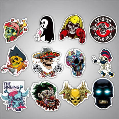 50PCS Cartoon Spooky Halloween Skull Graffiti Stickers for Notebooks, Suitcases, Helmets, Skateboards, Water Bottles, Stationery Cases, and Desktop Decor