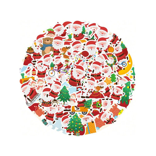 50PCS Cartoon Santa Claus Doodle Stickers Exquisite, Stylish, and Creative DIY Decorative Decals for Notebooks Perfect for Suitcases, Desks, Laptops, and Stationery Boxes
