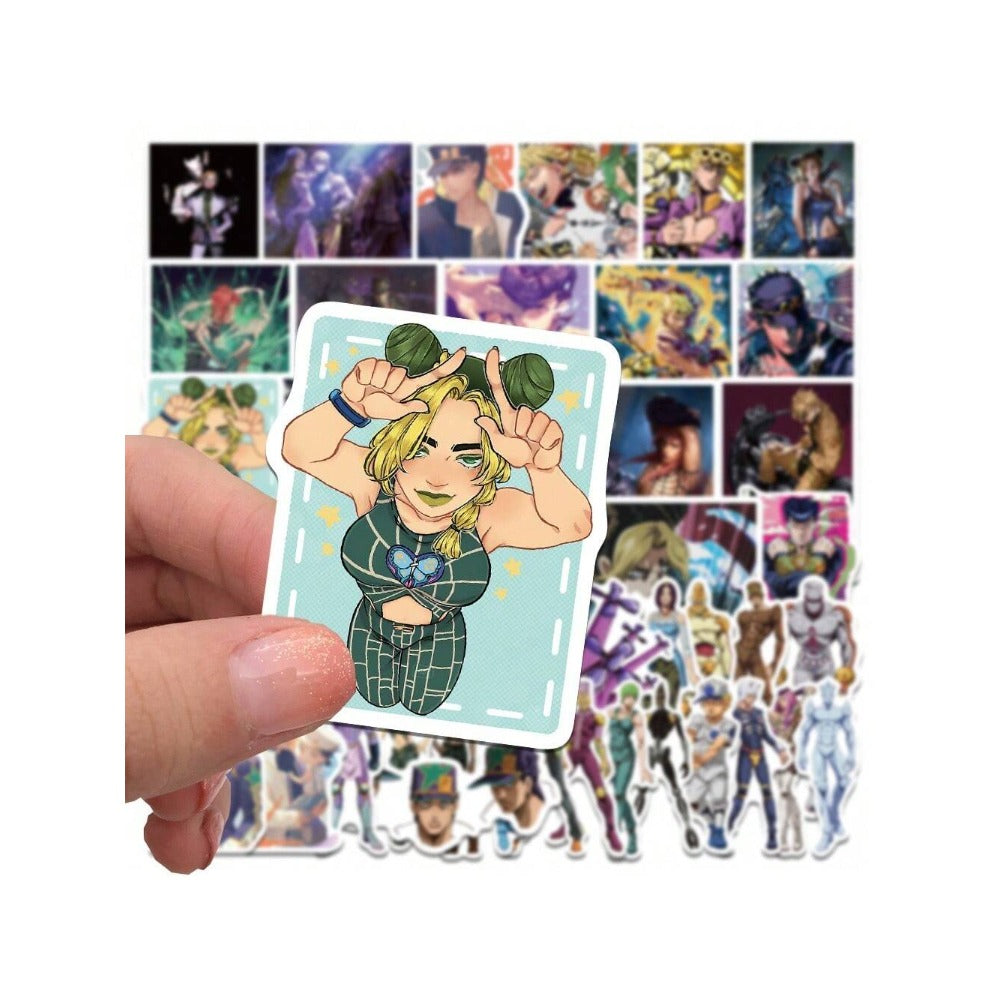 50PCS Japanese Manga JOJO's Bizarre Adventure Anime Character Roleplay Doodle Stickers Exquisite and Stylish DIY Decorative Decals Suitable for Luggage, Laptops, and Stationery Cases