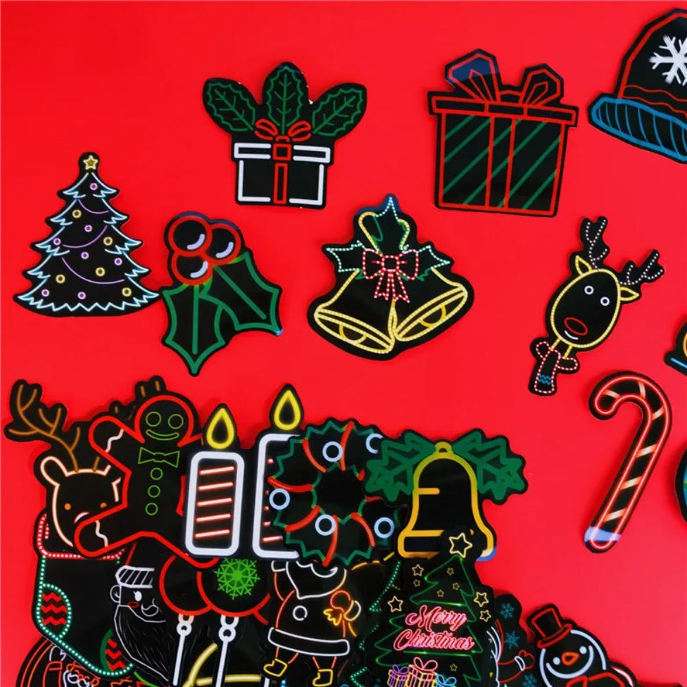 50PCS Christmas Decoration Elements Doodle Stickers for Helmets, Laptops, Water Bottles, Skateboards, Stationery Boxes, and Desktop Decor