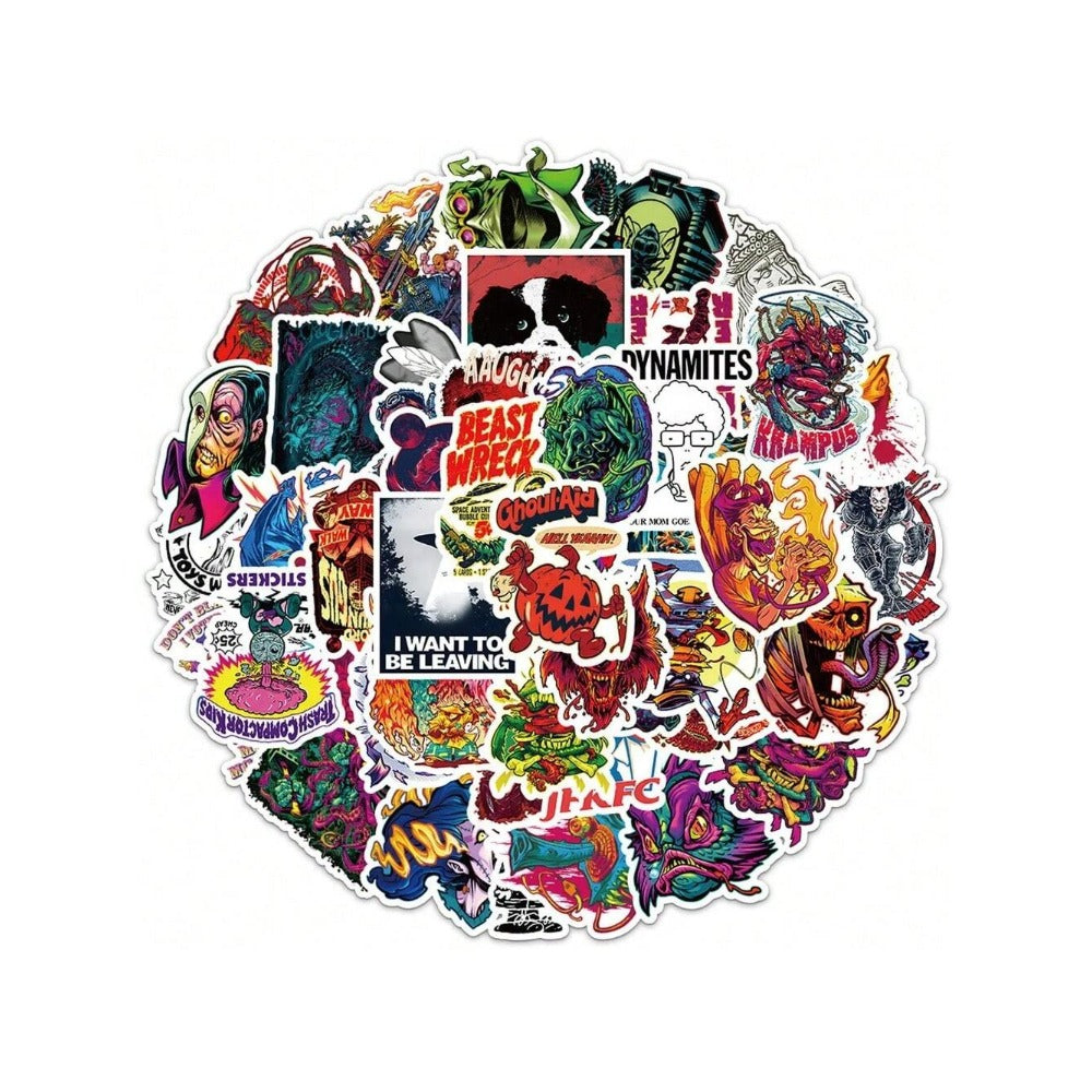 50PCS Cartoon Beast Doodle Stickers - Exquisite, Stylish, and Creative DIY Decorative Decals for Notebooks, Skateboards, Guitars, Laptops, and Stationery Cases