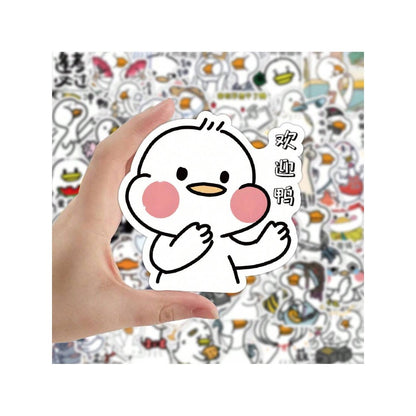 50PCS Adorable Duckling Animal Cartoon Doodle Stickers Exquisite and Stylish DIY Creative Decorative Stickers for Notebooks Suitable for Fridges, Water Bottles, Helmets, Guitars, Skateboards, and Stationery Boxes