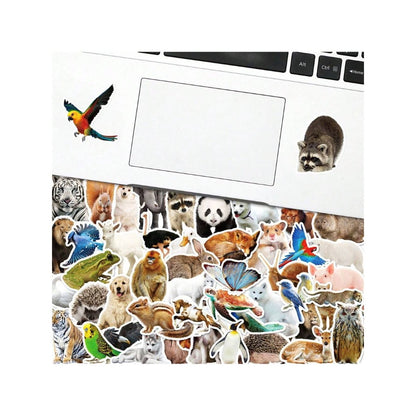 50PCS Cartoon Realistic Animal Cute Doodle Stickers Exquisite Fashion Creative DIY Journal Decorative Decals Suitable for Mugs, Helmets, Skateboards, and Stationery Boxes