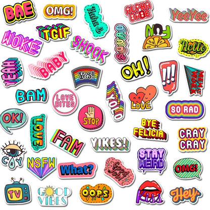 50PCS Cartoon English Alphabet Doodle Stickers Perfect for Suitcases, Laptops, Skateboards, Water Bottles, Stationery Boxes Exquisite DIY Journal Decorative Decals