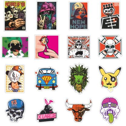 50PCS Fashion Classic Streetwear Cartoon Graffiti Stickers for Bags, Laptops, Guitars, Skateboards, Stationery Boxes, and Desktop Decor
