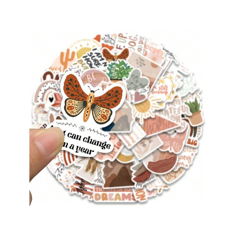 50PCS Cartoon Bohemian Style Graffiti Stickers - Exquisite and Fashionable DIY Journal Decorations Suitable for Skateboards, Guitars, Laptops, and Stationery Boxes