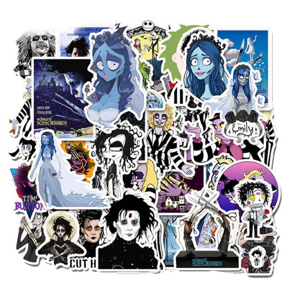 50PCS Cartoon Anime Edward Series Doodle Stickers for Suitcases, Trolley Handles, Skateboards, Guitars, Water Bottles, Stationery Cases, and Desktop Decor