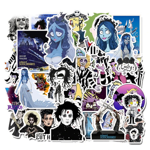 50PCS Cartoon Anime Edward Series Doodle Stickers for Suitcases, Trolley Handles, Skateboards, Guitars, Water Bottles, Stationery Cases, and Desktop Decor