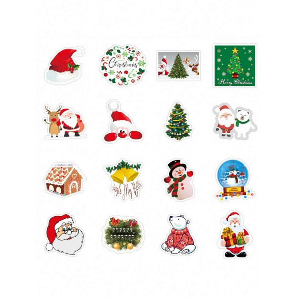 50PCS Cartoon Christmas Gift Doodle Stickers Festive, Stylish, Creative DIY Decorative Decals Perfect for Mugs, Helmets, Skateboards, Refrigerators, Laptops, Stationery Boxes, and Desks