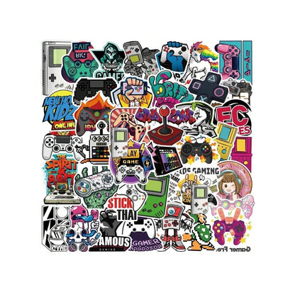 50PCS Cartoon Retro Game Console Series Doodle Stickers Cool Fashion DIY Decorative Stickers for Notebooks Perfect for Suitcases, Laptops, Skateboards, Pencil Cases, and Desktops