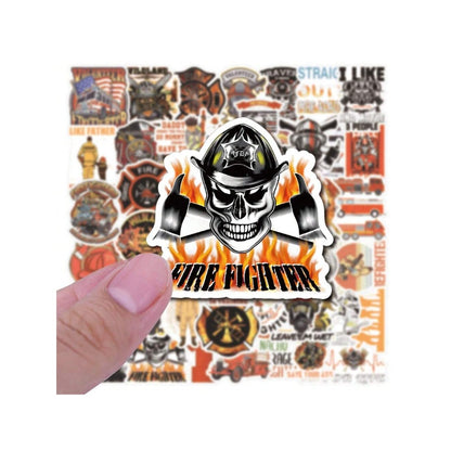 50PCS Cartoon Fire Hero Firefighter Decorative Style Graffiti Stickers Exquisite, Fashionable, Creative DIY Journal Decorative Decals Suitable for Mugs, Helmets, Skateboards, Pencil Cases