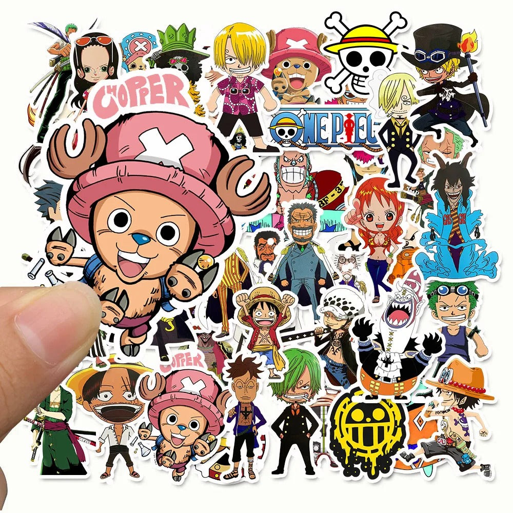 50PCS Passionate Classic One Piece Anime Cartoon Character Doodle Stickers Perfect for Backpacks, Skateboards, Water Bottles, Helmets, Guitars, Stationery Boxes, and Desktop Decoration