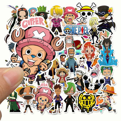 50PCS Passionate Classic One Piece Anime Cartoon Character Doodle Stickers Perfect for Backpacks, Skateboards, Water Bottles, Helmets, Guitars, Stationery Boxes, and Desktop Decoration