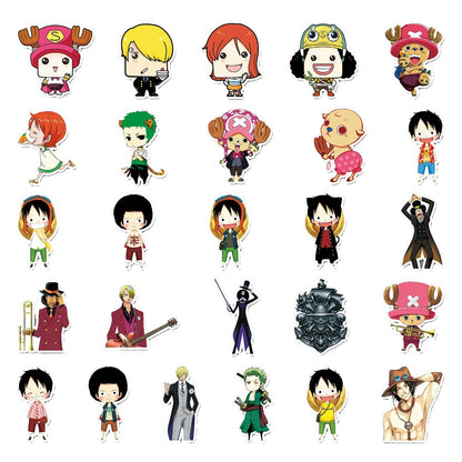 56PCS Anime One Piece Straw Hat Boy Doodle Stickers Perfect for Suitcases, Tablets, Skateboards, Water Bottles Exquisite DIY Notebook & Desktop Decor Decals