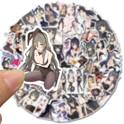 50PCS Mai Sakurajima Deconstructed Stickers - Anime Archetype Study Decals for Character Analysis Journals, Narrative Therapy & Fandom Semiotics Projects