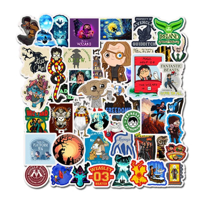 50PCS Cartoon Harry Potter Movie Character Doodle Stickers for Suitcases, Guitars, Water Bottles, Helmets, Stationery Boxes, and Desktop Decor
