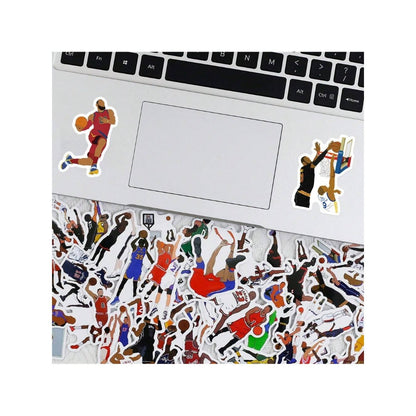 50PCS Cartoon Classic Action Basketball Graffiti Stickers Exquisite and Stylish DIY Creative Decorative Stickers for Notebooks Suitable for Suitcases, Laptops, Skateboards, Water Bottles, and Stationery Cases