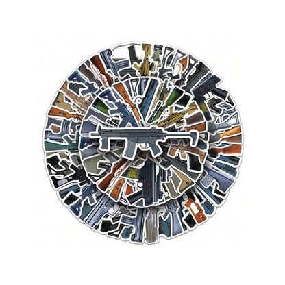50PCS Military-Style Gun Graffiti Stickers - Exquisite Creative Decorations DIY Decorative Stickers for Notebooks Suitable for Phone Cases, Helmets, Computers, Water Bottles, Desktops, and Stationery Boxes