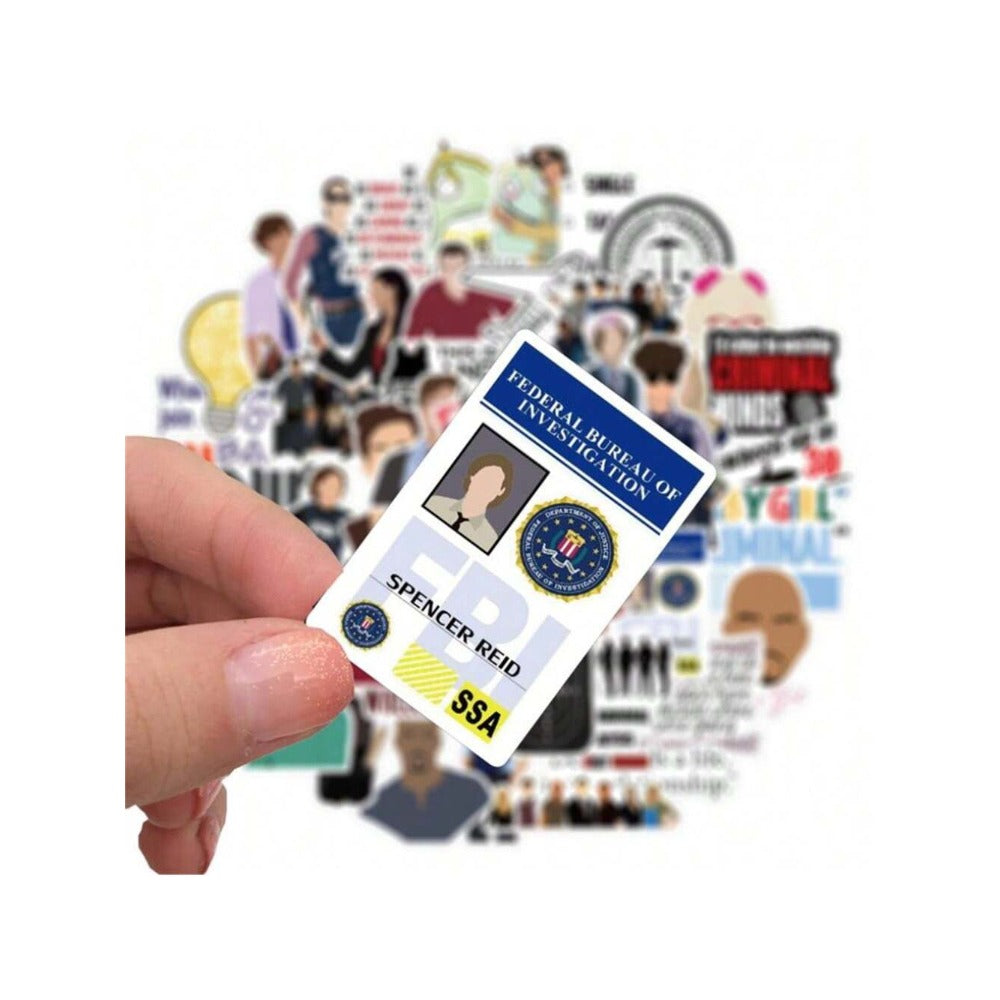 50PCS Criminal Psychology Film & TV Doodle Stickers Exquisite, Fashionable, Creative DIY Journal Decorations Suitable for Diaries, Suitcases, Laptops, Phone Cases, and Stationery Boxes