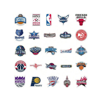 50PCS Cartoon Cool Basketball Team Logo Graffiti Stickers Exquisite Fashion Creative DIY Journal Decorative Decals Suitable for Helmets, Skateboards, Water Bottles, Bags, and Stationery Cases