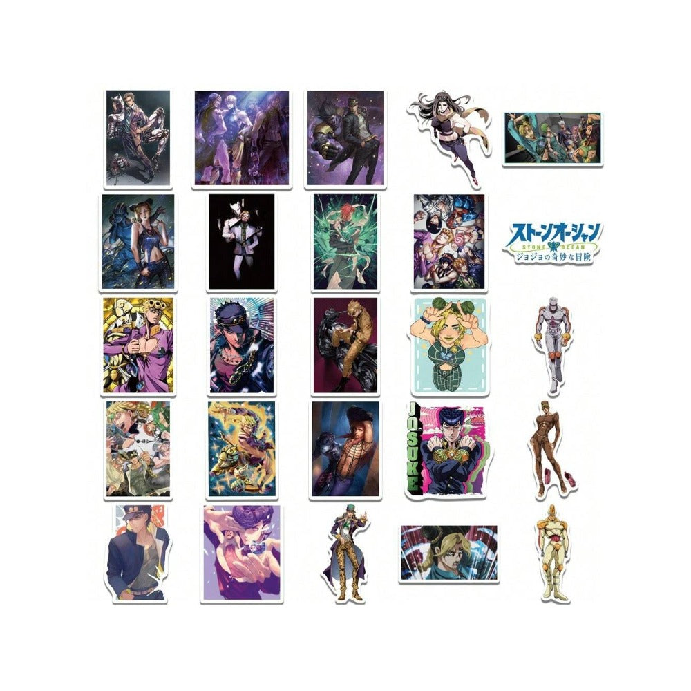 50PCS Japanese Manga JOJO's Bizarre Adventure Anime Character Roleplay Doodle Stickers Exquisite and Stylish DIY Decorative Decals Suitable for Luggage, Laptops, and Stationery Cases