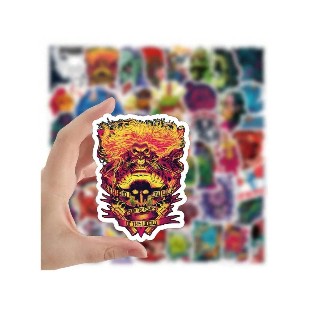 50PCS Cartoon Beast Doodle Stickers - Exquisite, Stylish, and Creative DIY Decorative Decals for Notebooks, Skateboards, Guitars, Laptops, and Stationery Cases