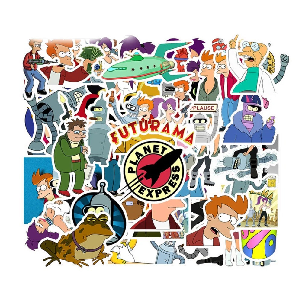 50PCS Cartoon Anime Fly Out Future Graffiti Stickers Exquisite Cartoon Character Decorative Decals Suitable for Skateboards, Water Bottles, Helmets, Guitars, Stationery Boxes, and Desktops