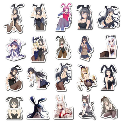 50PCS Mai Sakurajima Deconstructed Stickers - Anime Archetype Study Decals for Character Analysis Journals, Narrative Therapy & Fandom Semiotics Projects