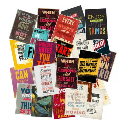 25-Piece Motivational Quotes Sticker Set Perfect for luggage, laptops, skateboards, water bottles, pencil cases, and desktop decor