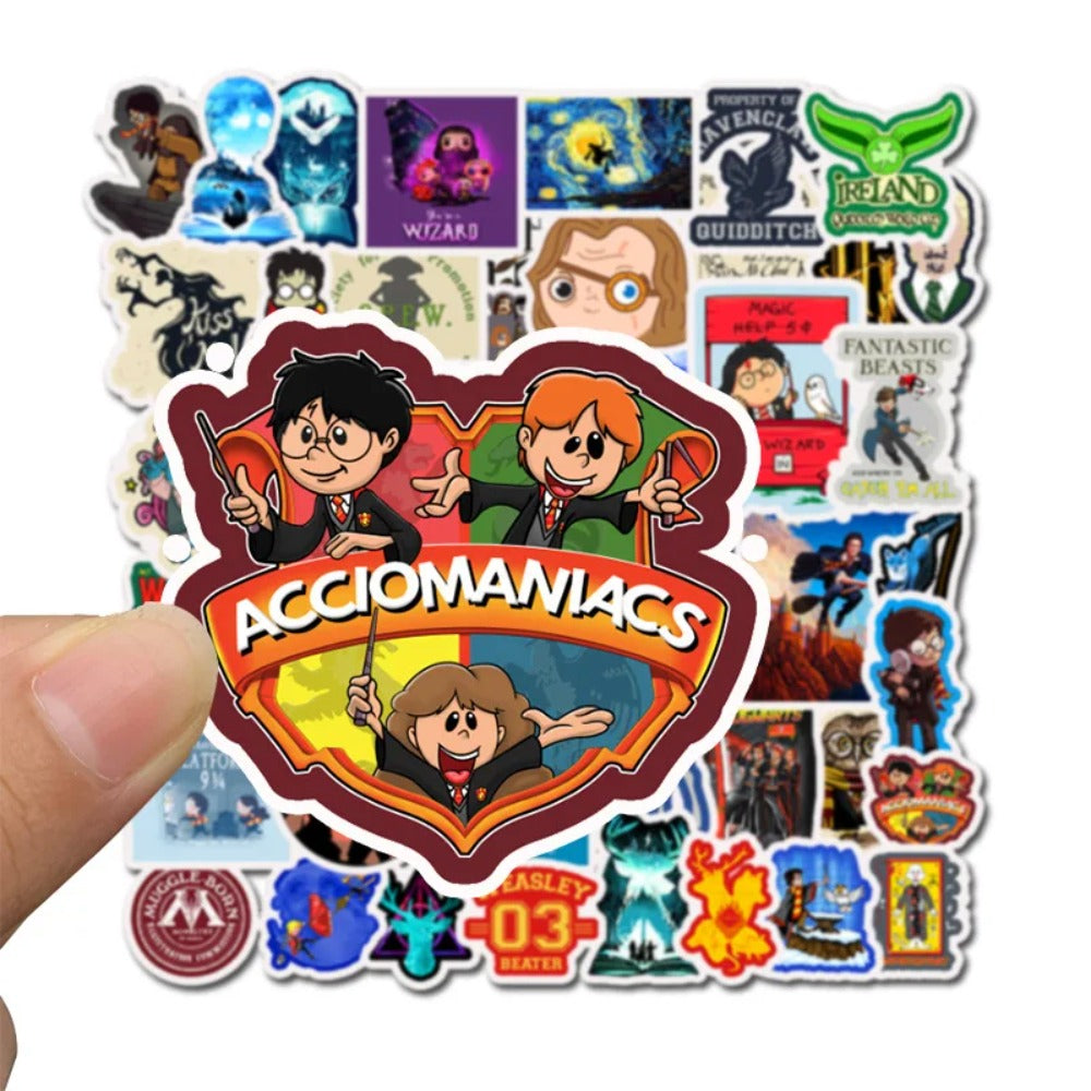 50PCS Cartoon Harry Potter Movie Character Doodle Stickers for Suitcases, Guitars, Water Bottles, Helmets, Stationery Boxes, and Desktop Decor