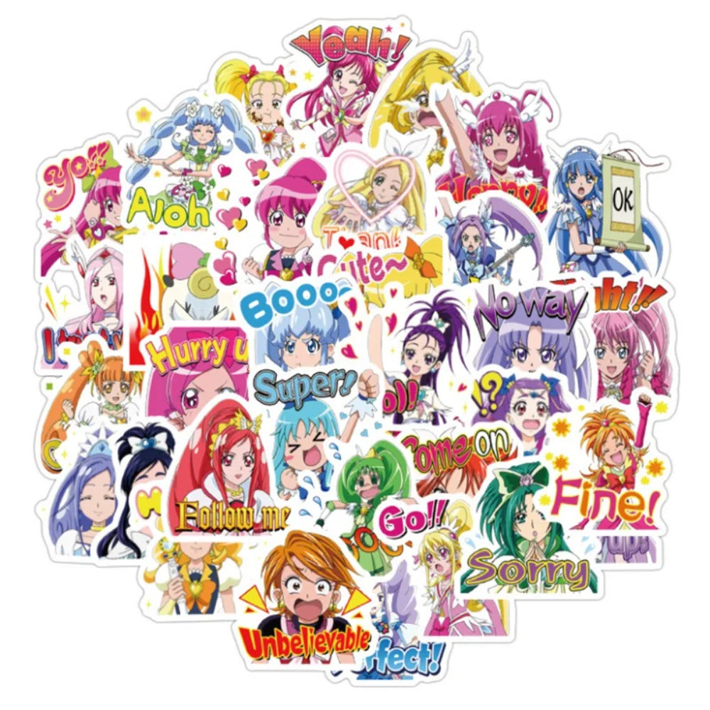 50PCS Cute Cartoon Girl Doodle Stickers for Suitcases, Laptops, Skateboards, Water Bottles, and Stationery Boxes Exquisite Creative Decorative Decals