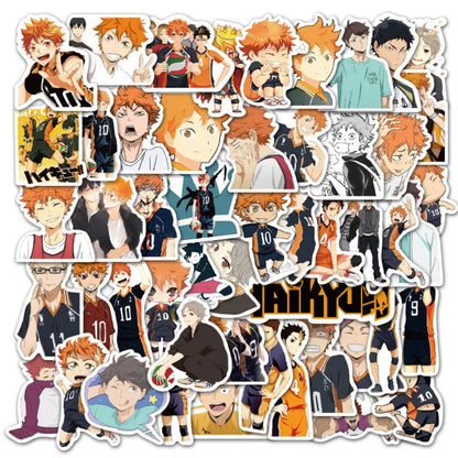 50PCS Haikyu!! Inspired Volleyball Stickers - Anime Sports Doodle Decals for Water Bottles, Laptops & Fan Merch Collection